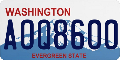 WA license plate AOQ8600