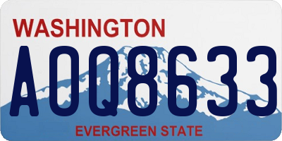 WA license plate AOQ8633