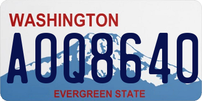 WA license plate AOQ8640