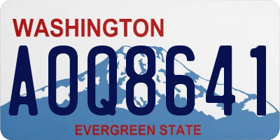 WA license plate AOQ8641