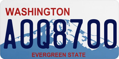 WA license plate AOQ8700