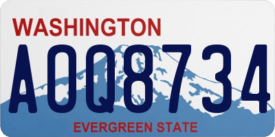WA license plate AOQ8734