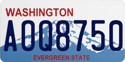 WA license plate AOQ8750