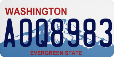 WA license plate AOQ8983