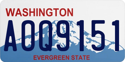 WA license plate AOQ9151