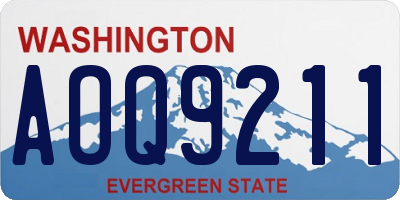 WA license plate AOQ9211