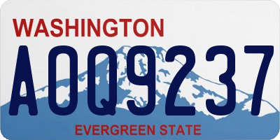 WA license plate AOQ9237