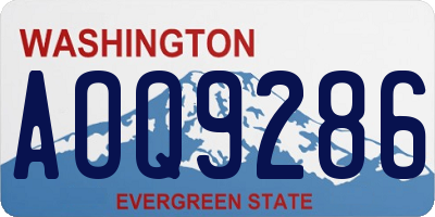 WA license plate AOQ9286