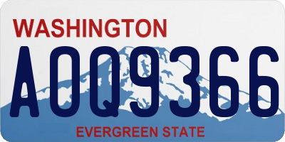 WA license plate AOQ9366