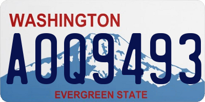 WA license plate AOQ9493