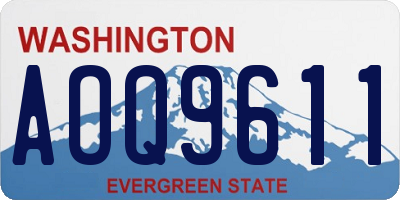 WA license plate AOQ9611