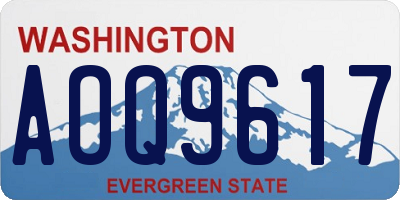WA license plate AOQ9617