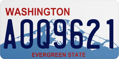 WA license plate AOQ9621