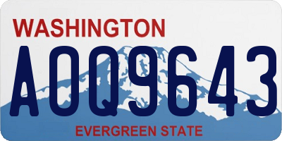 WA license plate AOQ9643