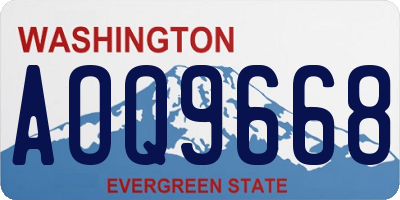 WA license plate AOQ9668