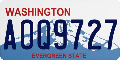 WA license plate AOQ9727