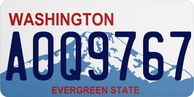 WA license plate AOQ9767