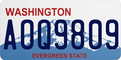 WA license plate AOQ9809