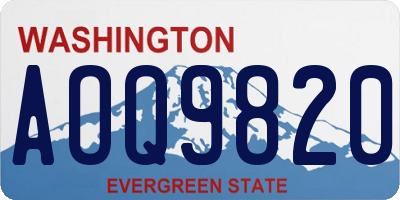 WA license plate AOQ9820
