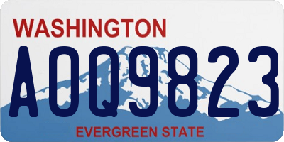 WA license plate AOQ9823