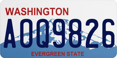 WA license plate AOQ9826