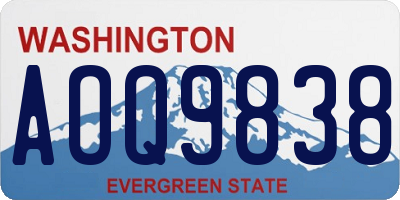 WA license plate AOQ9838