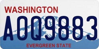 WA license plate AOQ9883