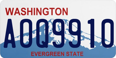 WA license plate AOQ9910