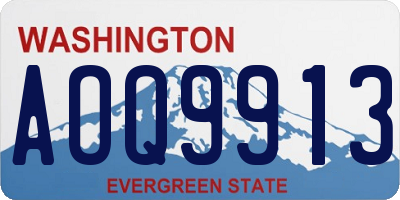 WA license plate AOQ9913