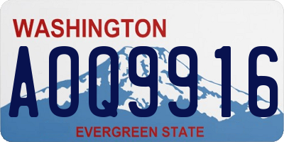 WA license plate AOQ9916