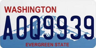 WA license plate AOQ9939