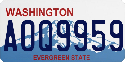 WA license plate AOQ9959