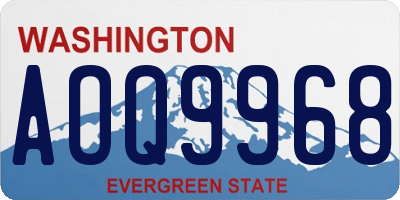WA license plate AOQ9968