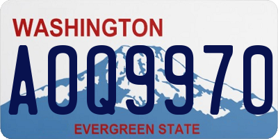 WA license plate AOQ9970