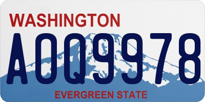 WA license plate AOQ9978
