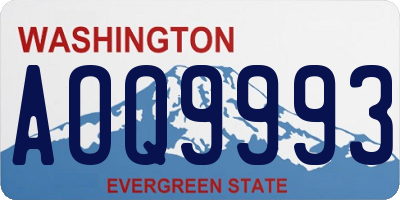 WA license plate AOQ9993