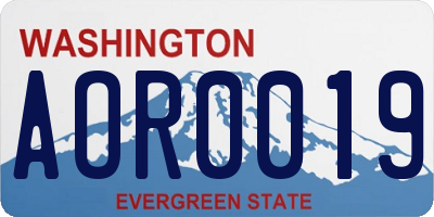 WA license plate AOR0019