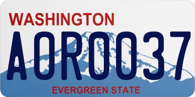 WA license plate AOR0037