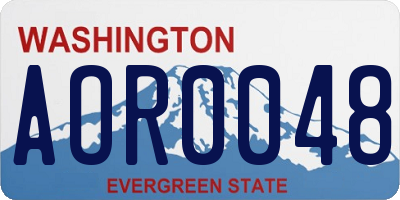 WA license plate AOR0048