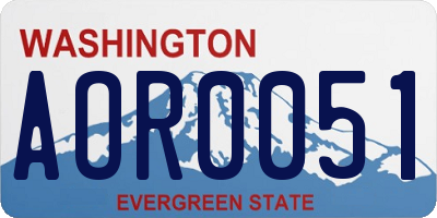 WA license plate AOR0051