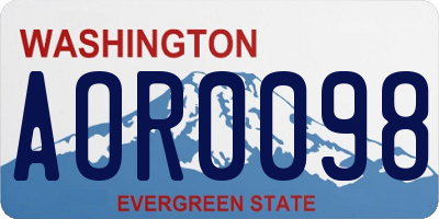WA license plate AOR0098