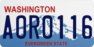 WA license plate AOR0116