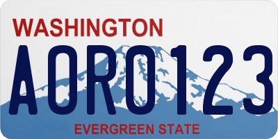 WA license plate AOR0123