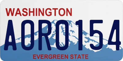 WA license plate AOR0154