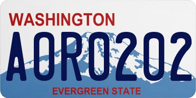 WA license plate AOR0202
