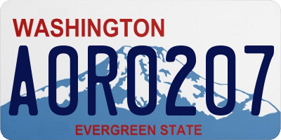 WA license plate AOR0207