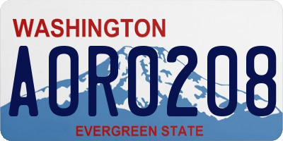 WA license plate AOR0208