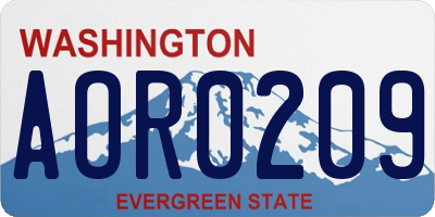 WA license plate AOR0209