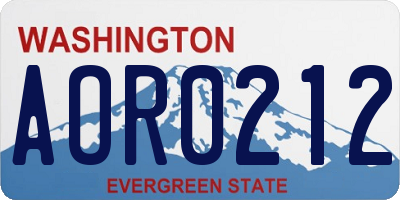 WA license plate AOR0212