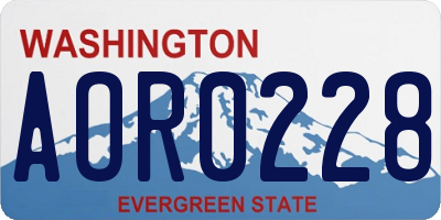 WA license plate AOR0228
